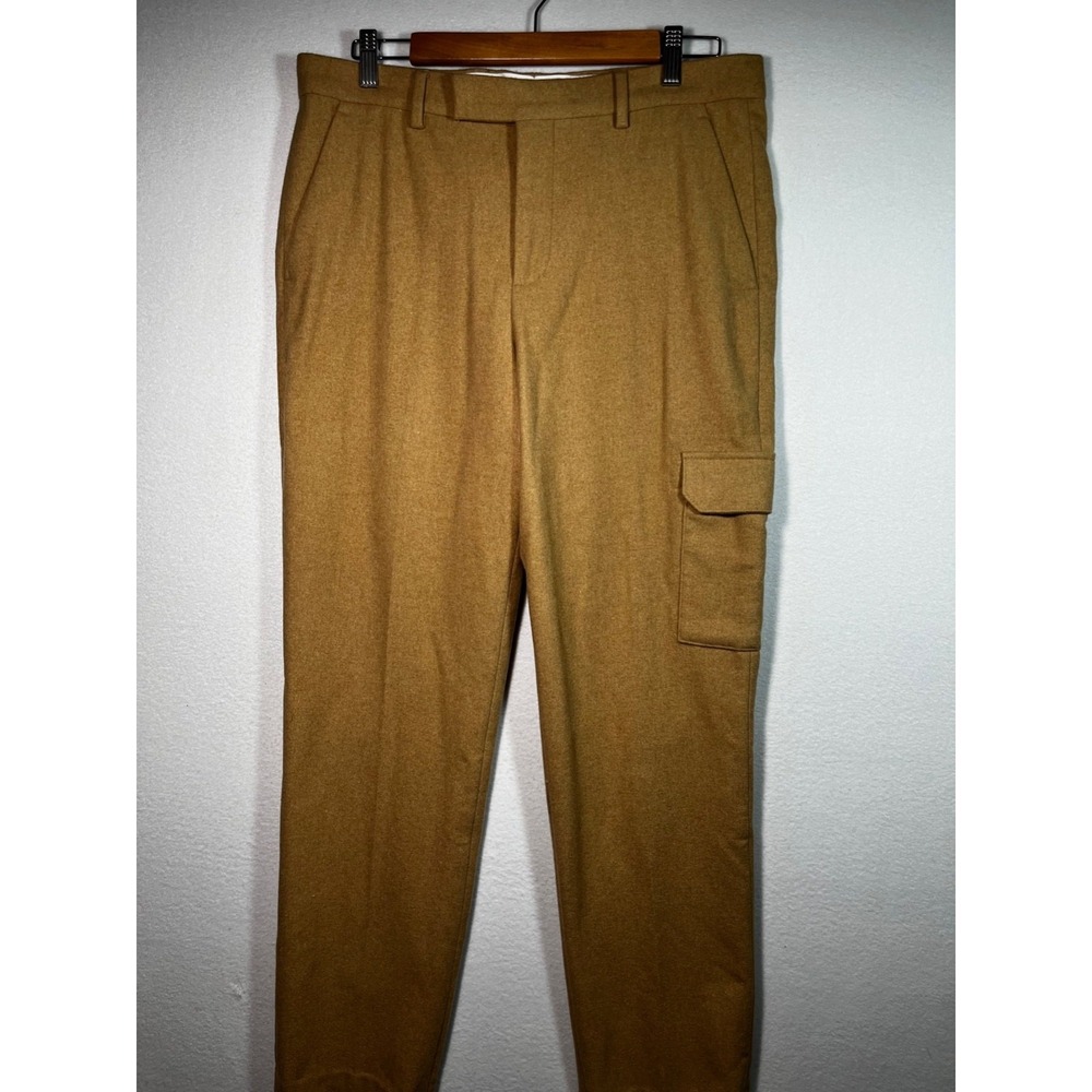 Express Mens Pants BEIGE Size 32x32* Conscious Edit Extra Slim Wool Blend